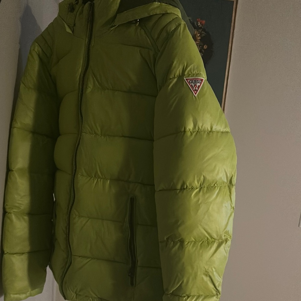 Guess Green Quilted Puffer Jacket